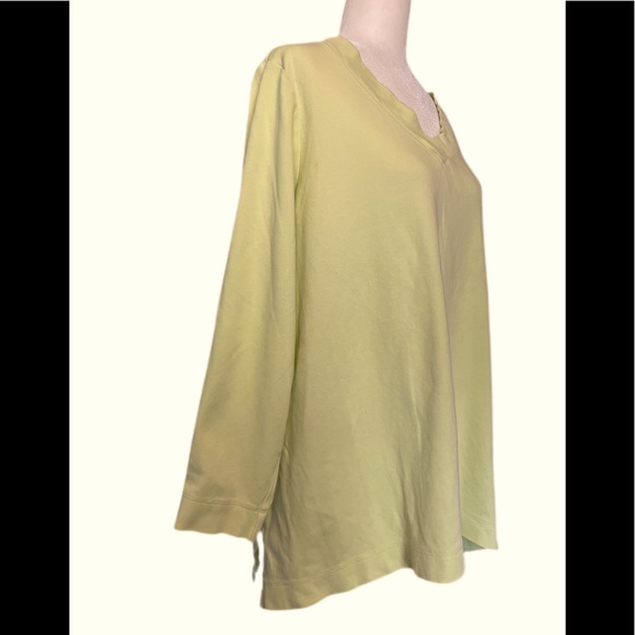Isaac Mizrahi v neck sweatshirt lime green size 2X - Picture 4 of 11